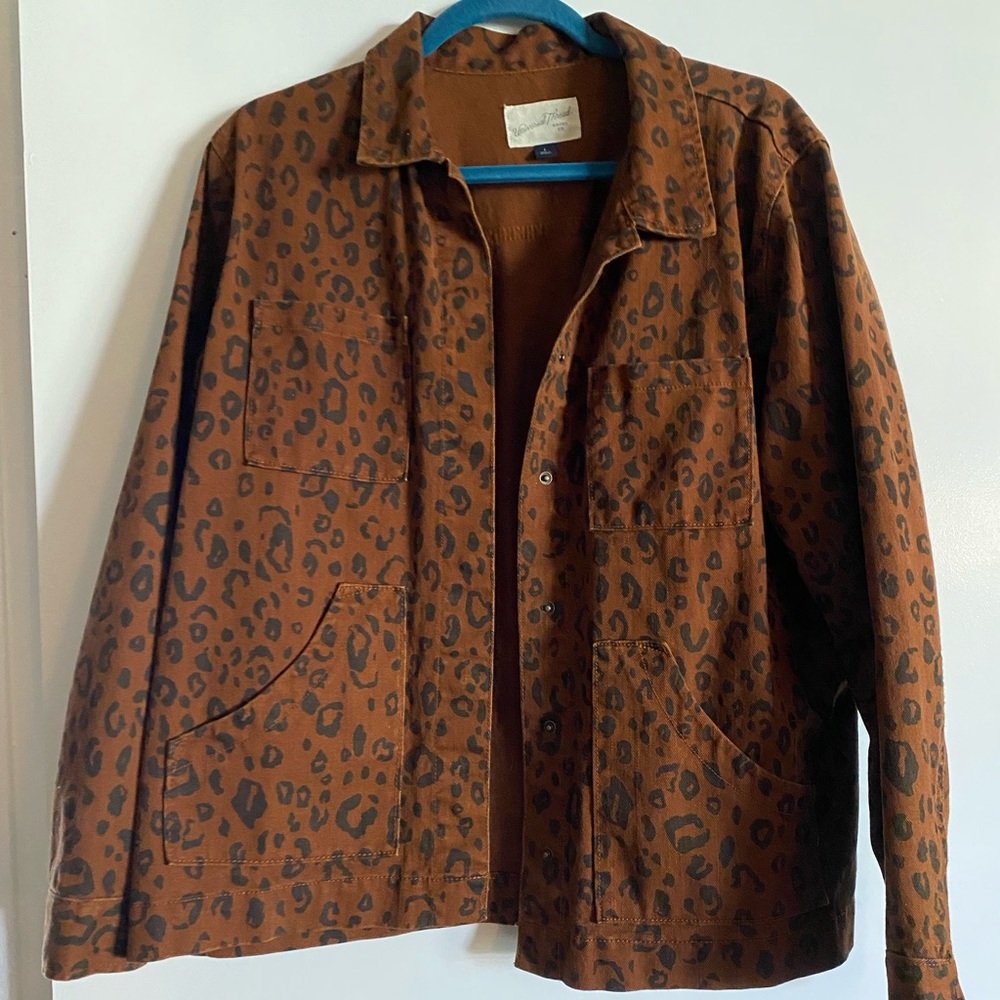 Universal Thread Leopard Print Denim Chore Jackett